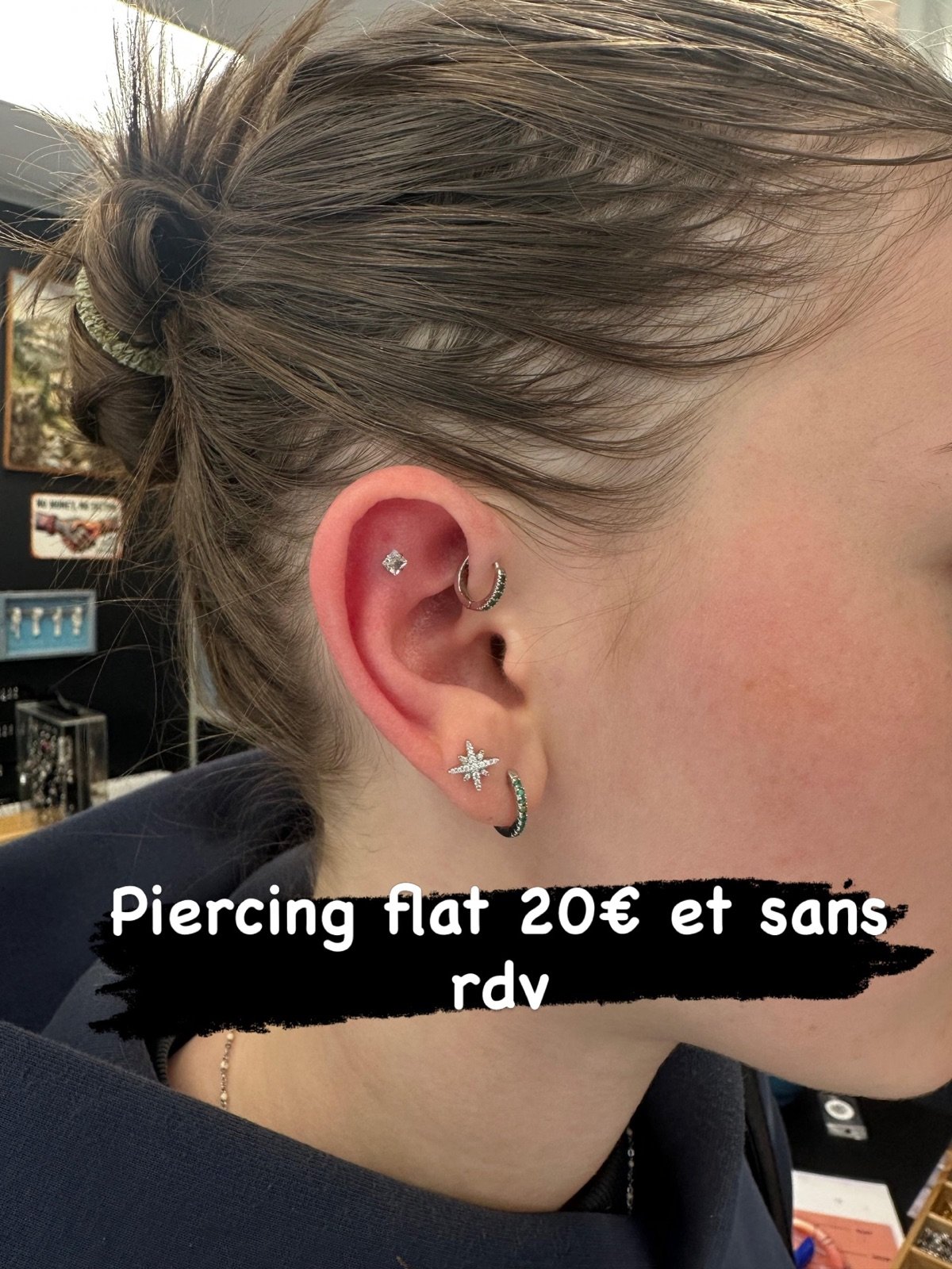 Piercings d’oreille réalisés par Omni Piercing Paris